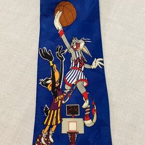 Looney Tunes Mania Basketball Themed Bugs Bunny, Daffy Duck, Tasmanian Devil Tie